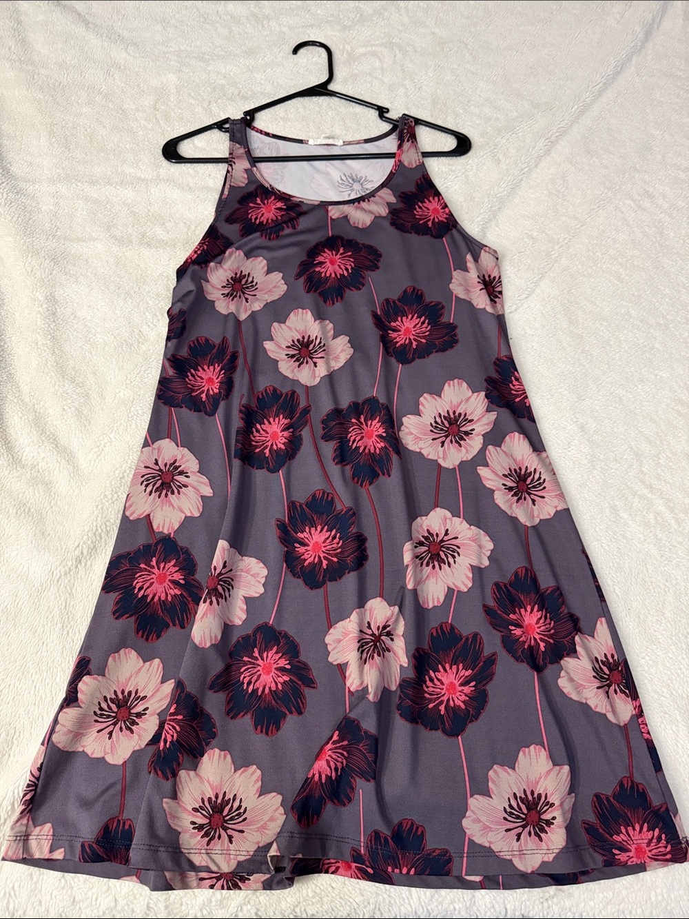 Maurices Purple Floral Tank Dress with Pink Blooms